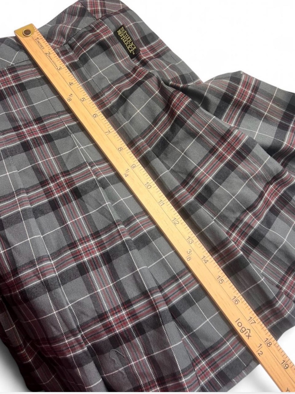 Beetlejuice Licensed Plaid Pleated Mini Skirt NWT‎ Gothic Y2K Large - Picture 7 of 7